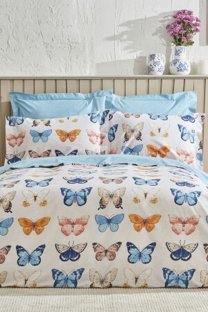 Danny Doppelbettbezug-Set aus 100 % Baumwolle, Marineblau, PP - Karaca Home