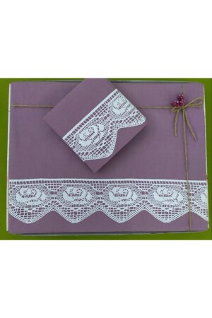 Dantelli Çeyizlik Elma Suyu Çift Kişilik Nevresim Takımı ÇFT5852 - Çeyiz Bahçesi