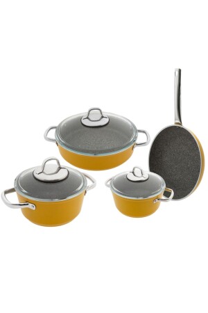 Darci Gelbes 7-teiliges Granit-Kochgeschirrset 500. 01. 01. 8563 - Jumbo