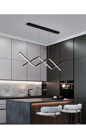 David Modern Design Schwarzer 2-teiliger LED-Kronleuchter für Esstisch, Küche und Wohnzimmer - Fer Avize