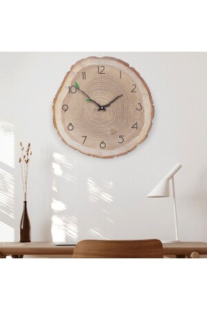 Dekoratif Ağaç Gövdesi Kütük Şeklinde 40 Cm Duvar Saati ktksb - CajuArt