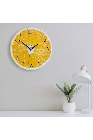 Dekoratif Ahşap Portakal Içi Yuvarlak Mutfak Duvar Saati - Cajuart