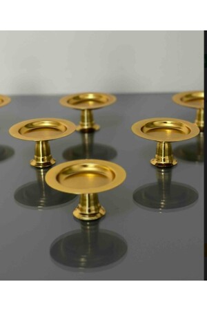 Dekoratif Gold Kaplama 6 Lı Makaronluk Kahve Yanı Sunumluk Lokumluk Lüx - Elzem