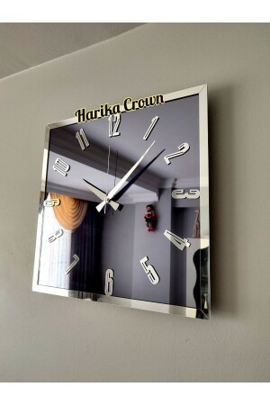 DEKORATIVE QUADRATISCHE WANDUHR MIT ECHTEM SPIEGEL (50 CM) - Harika Crown
