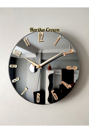 Dekorative Wanduhr (Tisch- oder Wanduhr) mit echtem Spiegel 25 cm - Harika Crown