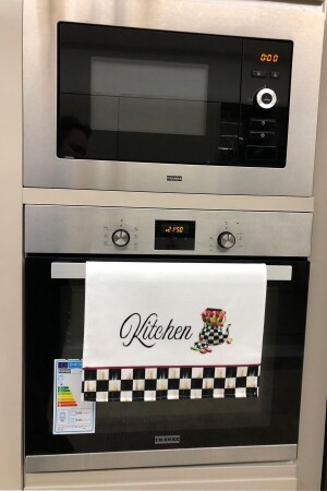 Dekoratives Küchen-Ofentuch aus Baumwolle, speziell gemustertes, kariertes Modell, 35 x 50 cm, waschbares Baumwollprodukt - Dekomod