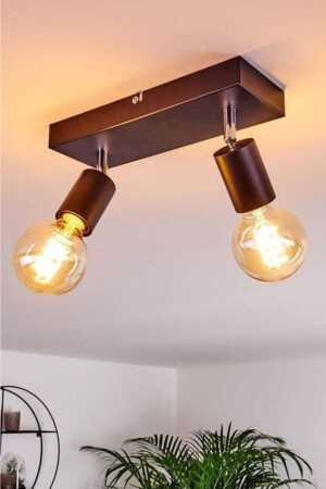 Delta 2-teiliger Deckenleuchter in Schwarz/Chrom DLT-02 - BSA LIGHTING