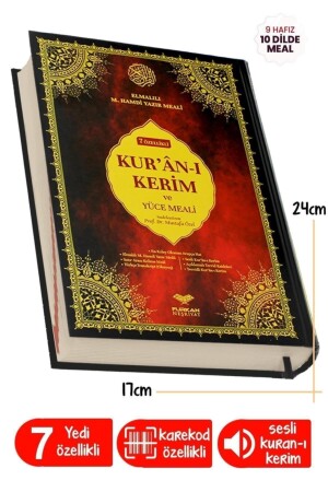 Der Heilige Koran 7 bietet arabische interlineare türkische Lesung, Wortbedeutung, Übersetzung, Tajweed, mittlere Größe, KRN-7-ORT - 1