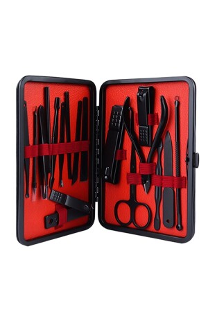 Deri Çantalı Siyah 17 Parça Manikür Seti - Mujgan