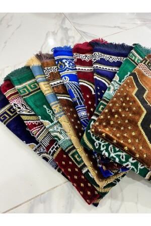 Desenli Saçaklı Hediyelik Bohçalık 10 Adet Spinger Seccade Seti 10*SECCADE - AYHANHOME