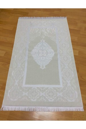 Desenli Saçaklı Hediyelik Bohçalık Tafta Krem Seccade - Ayhanhome