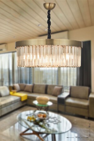 Desina 50'lik Kristal Taşlı Lüks Avize Eskitme Kaplama PY-300-50 - Avizemoda