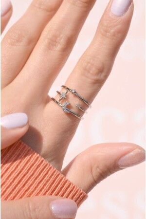 Detaillierter Ring mit Mond und Stern - Sacce Scarves&Accessories