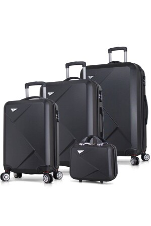 Diamond Abs Kabin Orta Büyük Ve Makyaj Boy Siyah 4'lü Travel Valiz Seti - My Valice