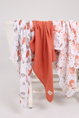 Dijital Baskılı 3'lü Müslin Örtü Seti - 75x75 Cm ZT5000 - LUCKKA