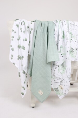 Dijital Baskılı 3'lü Müslin Örtü Seti - 75x75 Cm ZT5000 - LUCKKA