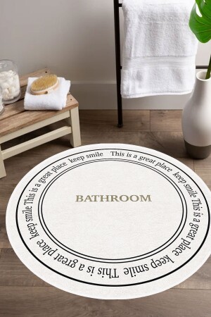 Dijital Kaymaz Yıkanabilir Bathroom Banyo Bath Banyo Halısı Banyo Paspası Yuvarlak TYC00784052780 - 1
