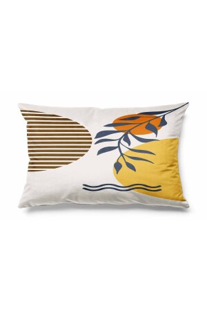 Dikdörtgen Omega Desenli Çift Tarafı Baskılı Süet Kırlent Kılıfı - Pilloveland