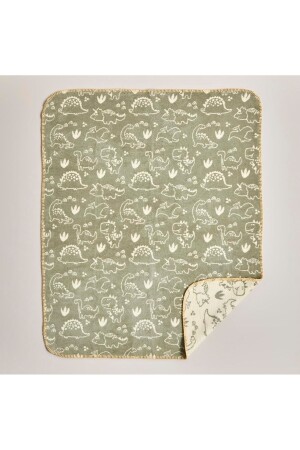 Dino-Baumwoll-Babydecke Khaki (100 x 120 cm) 13592 - Bella Maison