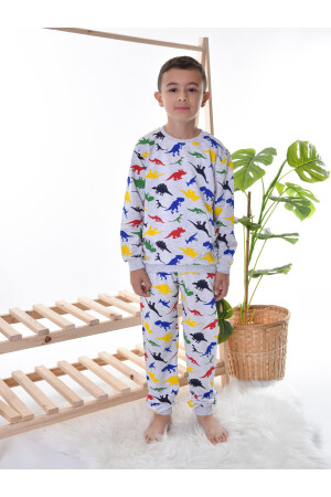 Dinozor Baskılı Çocuk Pijama Takımı 665236632 - 2