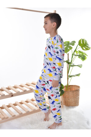 Dinozor Baskılı Çocuk Pijama Takımı 665236632 - 3