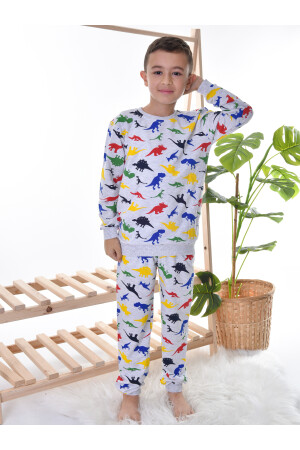 Dinozor Baskılı Çocuk Pijama Takımı 665236632 - 6