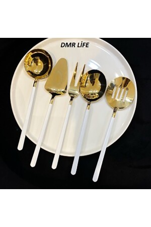 Dmr Life 5 Parça Titanyum Gold Beyaz Sos Servis Takımı (küçük Boydur) TYC00728597371 - 1