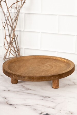 Doğal Ahşap Ayaklı Sunum Tahtası Stand Çok Amaçlı Sunum Servis Tabağı Çerezlik Sunumluk - Dns Home