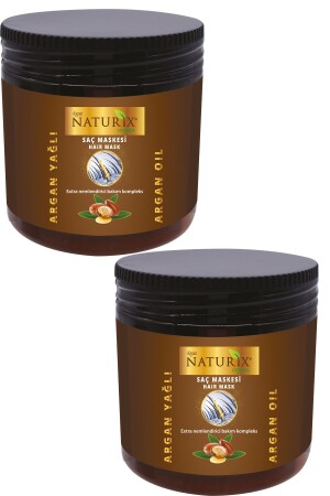 Doğal Argan Yağlı 500 ml Saç Bakım Maskesi Argan Oil Saç Maskesi Nem Bombası Saç Bakımı 2'li Argan 86974472980962 - Ilgaz Naturix Organix