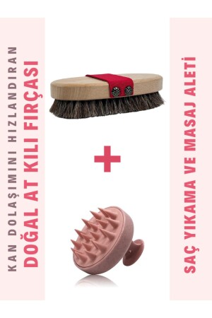 Doğal At Kılı Fırça Ve Saç Masaj Aleti Saç Ve Vücut Için Ikili Set - Eratos