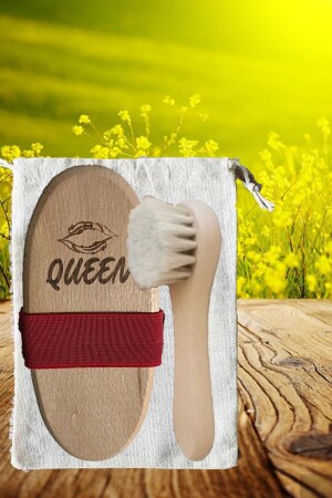 Doğal At Kılı Fırçası ve Yüz Fırçası - Queen