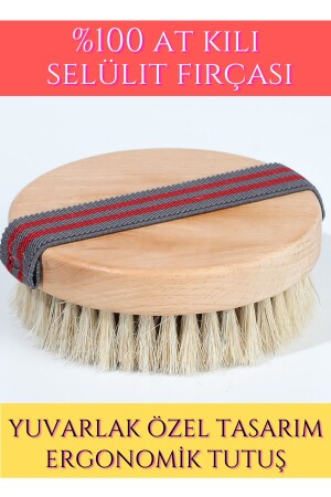 Doğal At Kılı Selülit Fırçası Orta Sert Kıllı Hassas Ciltlere Ergonomik Tutuş Özel Çantasında - Efsoon Organics