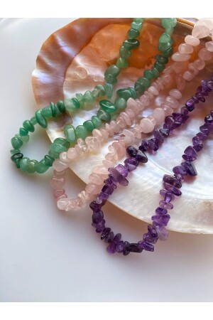 Doğal Taş Kolye Seti 3’Lü ( Ametist- Aventurin ve Pembe Kuvars) - Valioso Joya