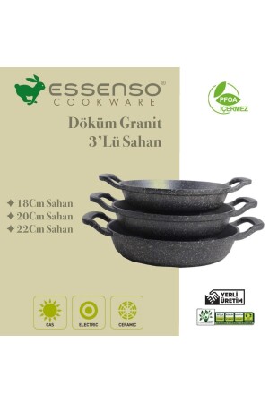 Döküm Essenso Üçlü Sahan Seti 18cm 20cm 22cm ZH-ZH-480 - ZEN HOME