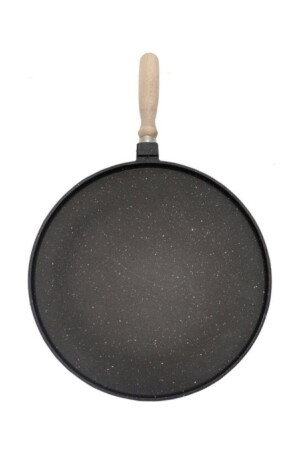 Döküm Granit 36 Cm Sığ Gözleme Bazlama Krep Hamur Pizza Et Balık Pişirme Tavası (siyah) MNDSGTV36CM001 - 2