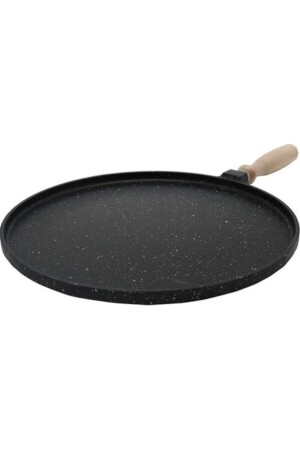 Döküm Granit 36 Cm Sığ Gözleme Bazlama Krep Hamur Pizza Et Balık Pişirme Tavası (siyah) MNDSGTV36CM001 - 3