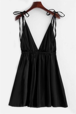 Donna Layla Siyah Saten Gecelik - Pembishomewear