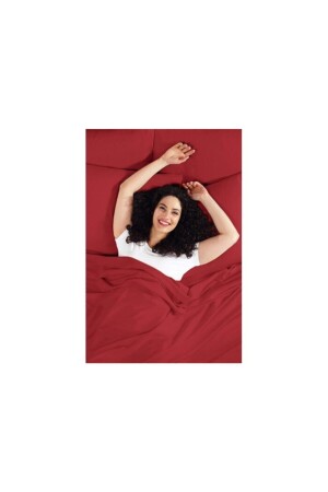 Doppeltes elastisches Ranforce-Bettbezug-Set aus roter Baumwolle – 200 x 220 MERTM000294 - 3