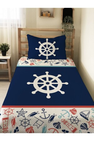 Dümen Desenli Genç Ve Çocuk Baskılı Tek Kişilik Pike Takımı 160x230 Renkli - Evmila