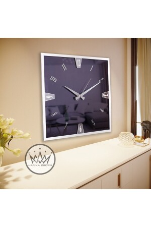 (Echt verspiegelt) Dekorative Wanduhr mit Holzrahmen und Zahlen aus Plexiglas (40 cm) HRKCR37 - harika crown