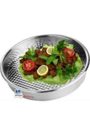 Edelstahl-Metall-Rohfleischbällchen-Tablett 53 cm PRA-535240-0538 - tepsiburda