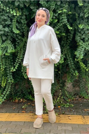 EKRU GARNİLİ İKİ İPLİK TAKIM - Moda Rosa