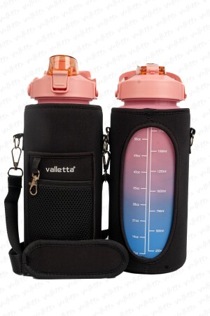 Eldorado 3lü Set ÇANTALI BPA İçermez Motivasyonel Su Matarası Pembe Su Matarası,Su Şişesi SWB-001-Ç - 2