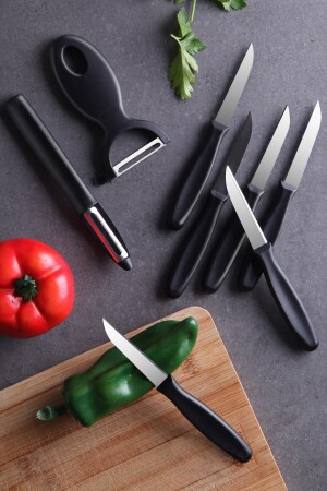 Elegance Bıçak Seti 6x Kahvaltı Bıçağı, 1x Sapan Soyacak, 1 x Yan Soyacak LUX8LIBICAKSETI - 1