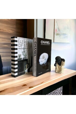 Element & Chanel Schwarze dekorative Bücherbox, 2er-Set 76543 - NARİBA