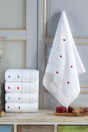 Elif Blue Heart bestickt 50*90 1 Handtuch - Mariva Home