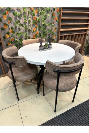 ELISA 4 KİŞİLİK YUVARLAK MUTFAK MASA TAKIMI SOFT05 - Royal