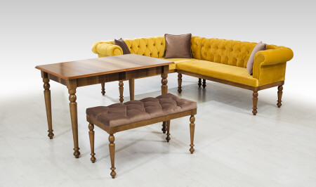 Elit Chester Gelbes Küchen-Eckset - Cadde Yıldız