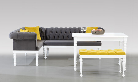 Elit Chester Grey Küchen-Eckset - Cadde Yıldız