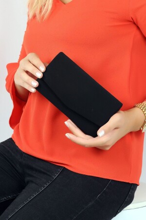 Ella Damen-Clutch-Portfolio-Handtasche aus schwarzem Wildlederstoff für Abend, Verlobung, Hochzeit, Abendkleid, C0201-18 - Wmilano